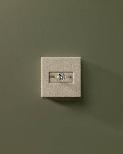 2 CT Elongated Cushion Shaped Three Stone Lab Grown Diamond Engagement Ring