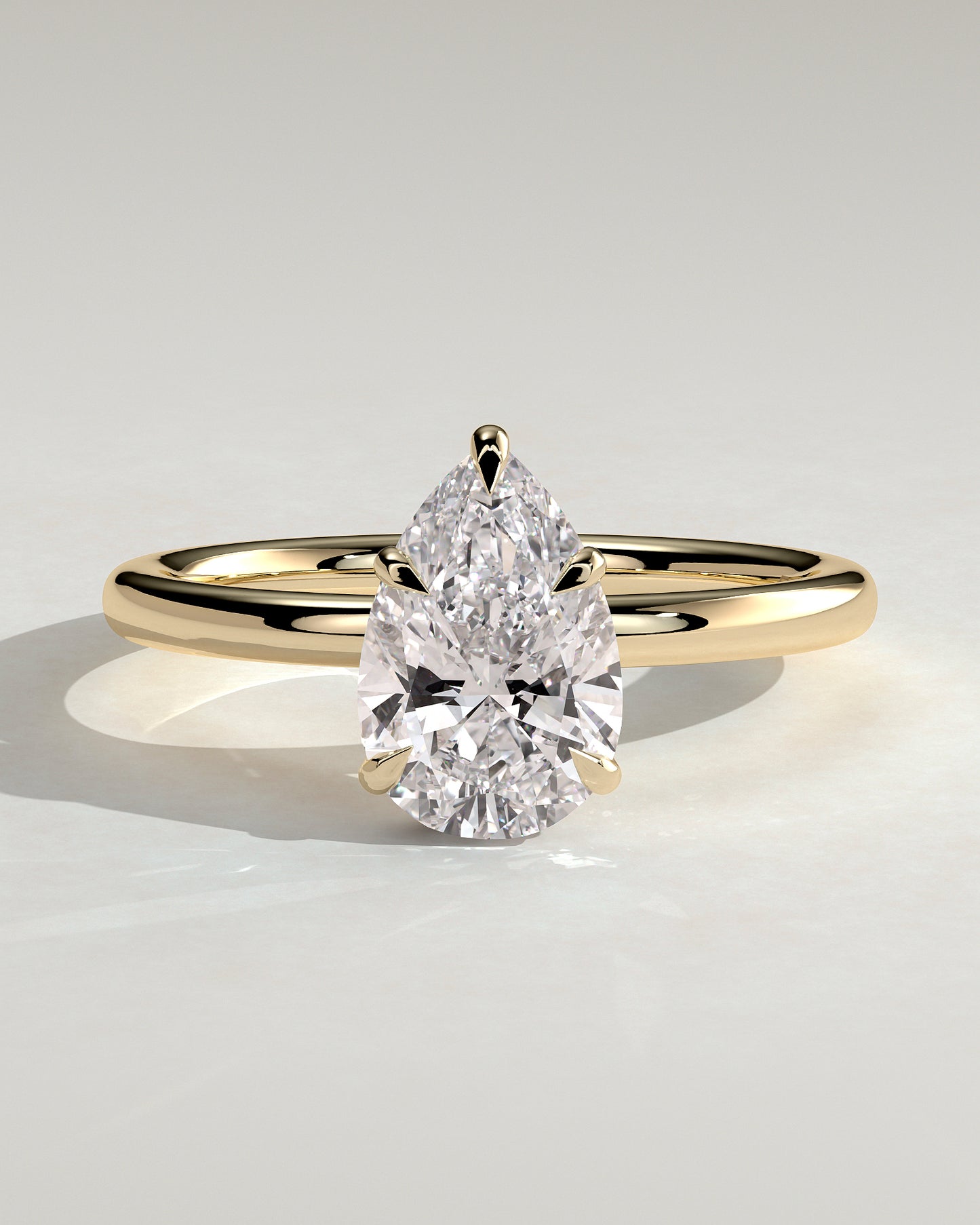 2 CT Pear Cut Hidden Halo Styled Lab Grown Diamond Engagement Ring For Women