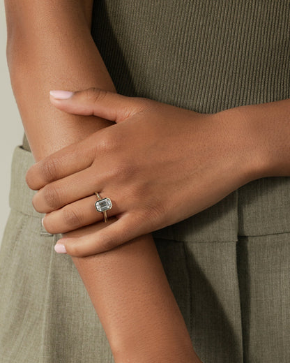 2.0 CT Emerald Cathedral & Bezel Styled Lab Grown Engagement Ring