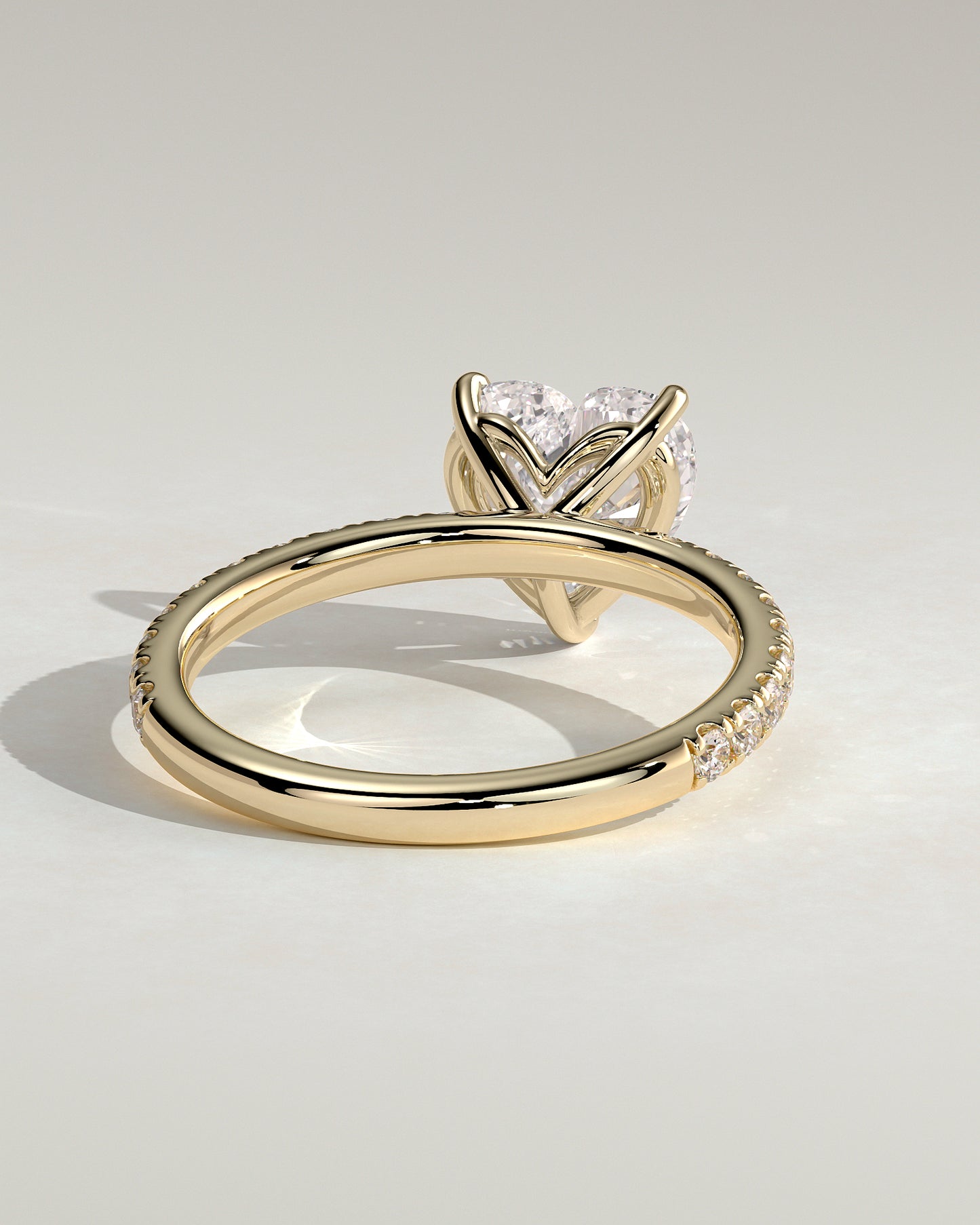 2 CT Heart Cut Pave Styled Lab Grown Diamond Engagement Ring