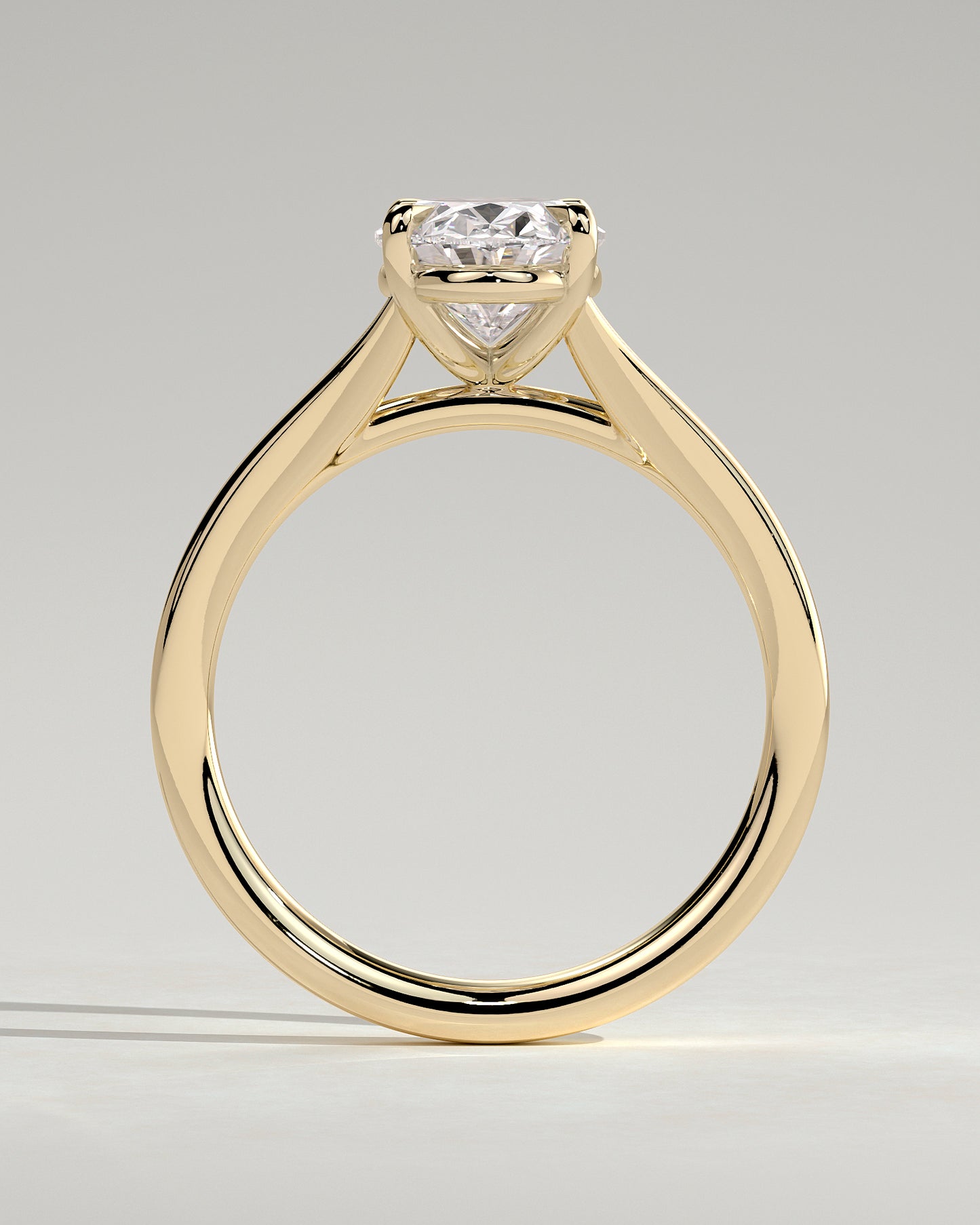 2 CT Oval Shaped Split Shank Lab Grown Diamond Engagement Ring