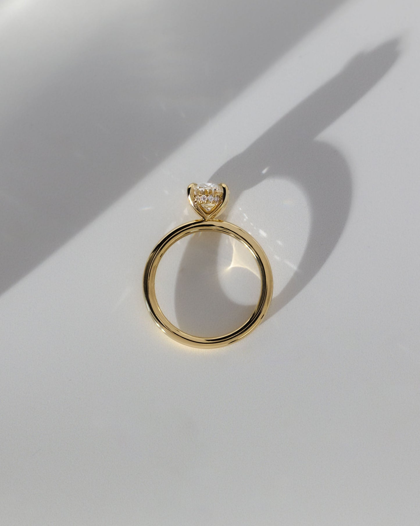 2.0 CT Oval Cut Hidden Halo Style Lab Grown Diamond Engagement Ring