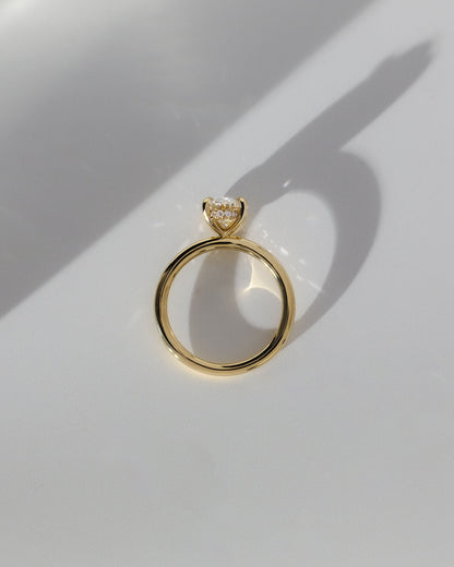 2.0 CT Oval Cut Hidden Halo Style Lab Grown Diamond Engagement Ring