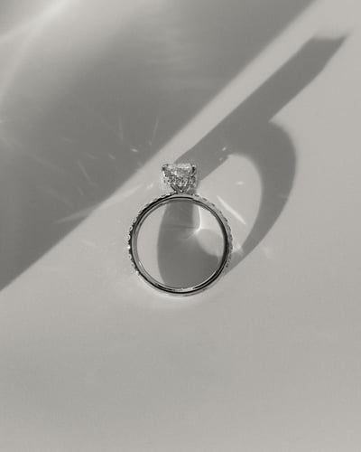 2 CT Radiant Cut Pave & Hidden Halo Styled Lab Grown Diamond Engagement Ring