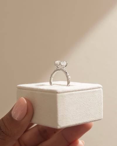 2 CT Oval Dainty Styled Lab Grown Diamond Engagement Ring For Women