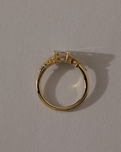 2.0 CT Elongated Cushion Cut Cluster Lab Grown Diamond Engagement Ring