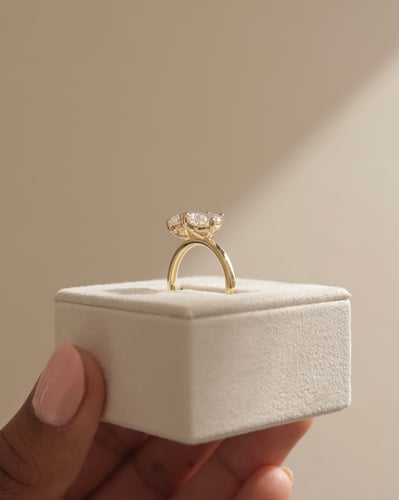 3.0 CT Oval & Pear Cut Toi Et Moi Lab Grown Diamond Engagement Ring