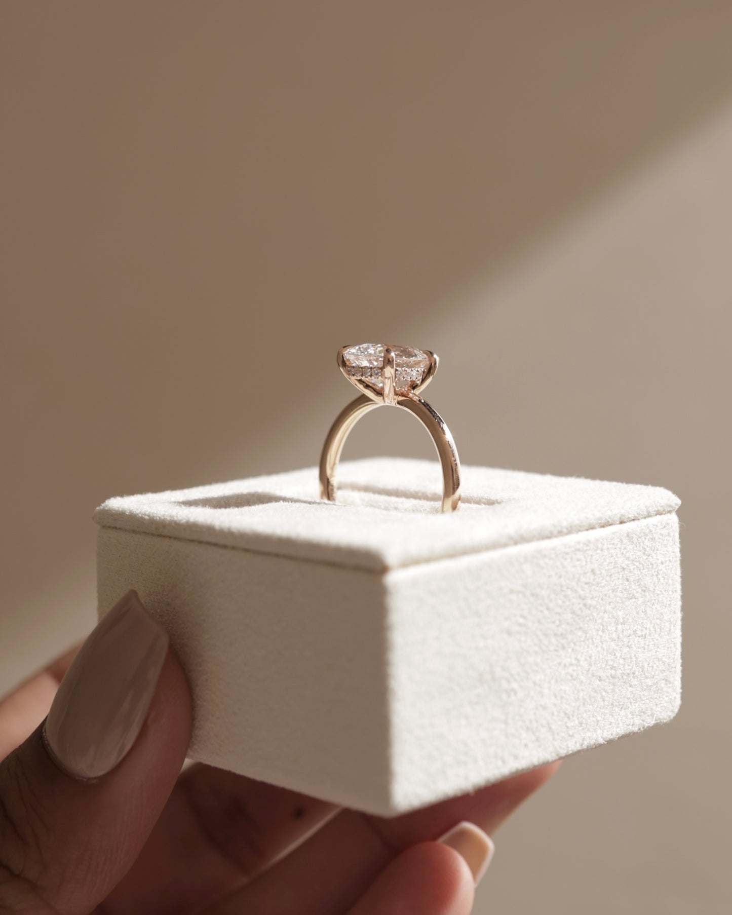 2 CT Pear Cut Hidden Halo Lab Grown Diamond Engagement Ring