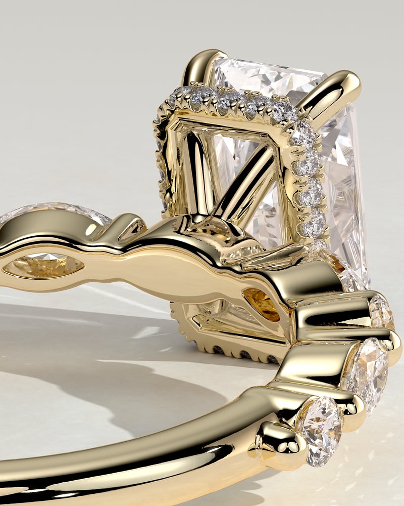 2 CT Radiant Cut Hidden Halo & Pave Lab Grown Diamond Engagement Ring