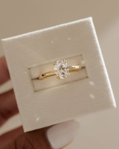 2 CT Oval Cut Hidden Halo Styled Lab Grown Diamond Engagement Ring