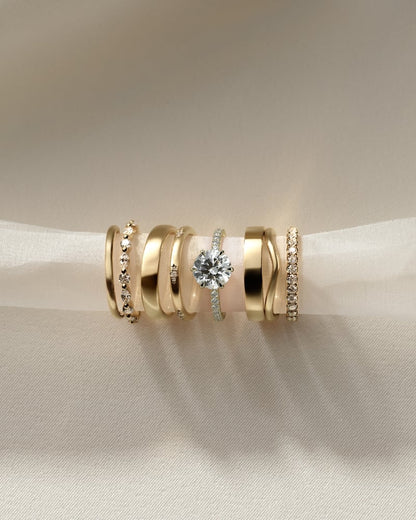 2 CT Round Cut  Pave Styled Lab Grown Diamond Engagement Ring