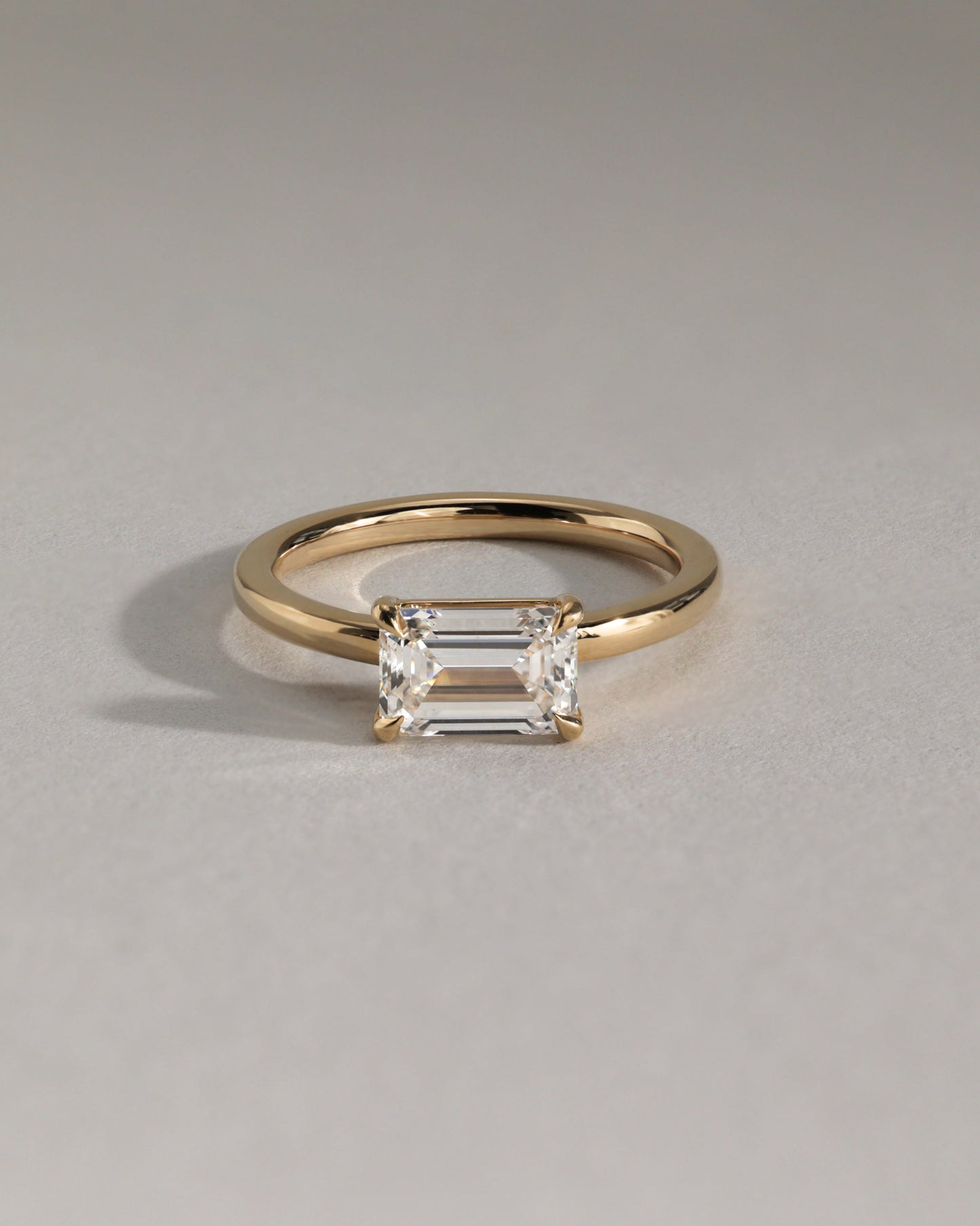 2.0 CT Emerald Cut Solitaire & East-West Lab Grown Diamond Engagement Ring