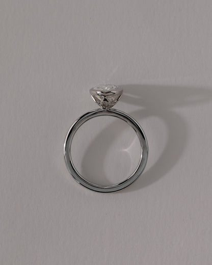 2.0 CT Oval Cut Bezel-Solitaire Lab Grown Diamond Engagement Ring