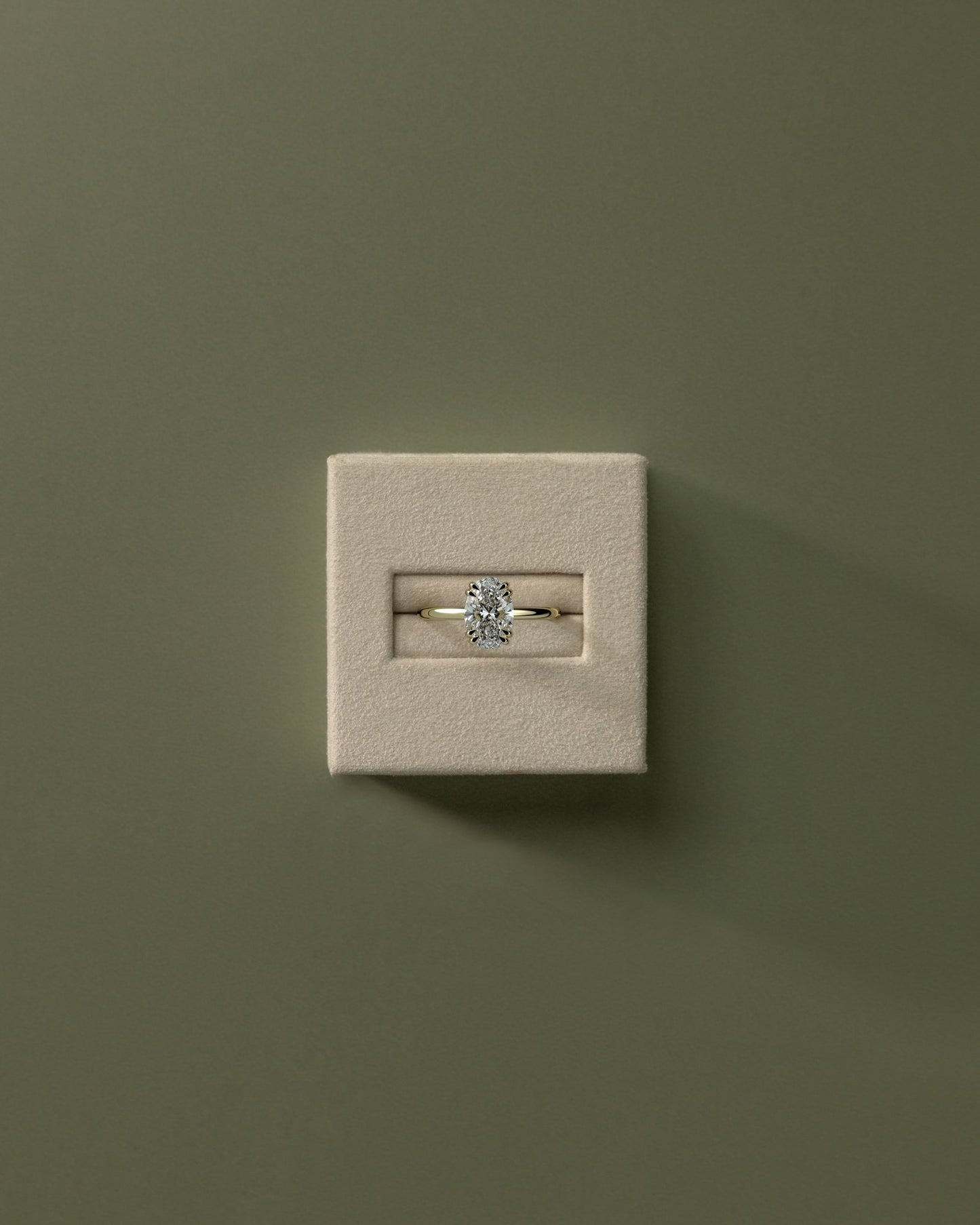 2 CT Oval Cut Hidden Halo Styled Lab Grown Diamond Engagement Ring