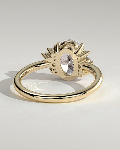 2 CT Oval Cut Cluster Lab Grown Diamond Engagement Ring For Women