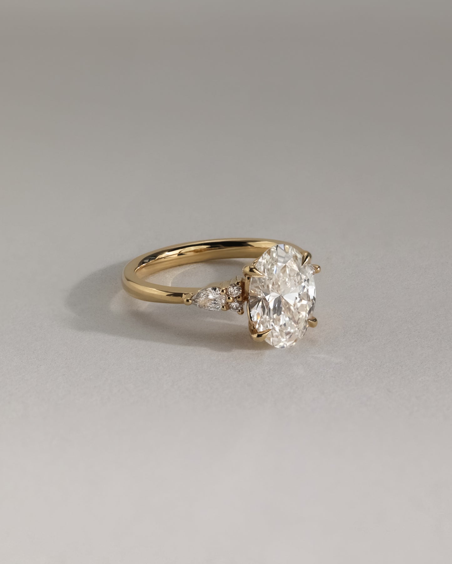 2 CT Oval Cut Cluster Lab Grown Diamond Engagement Ring