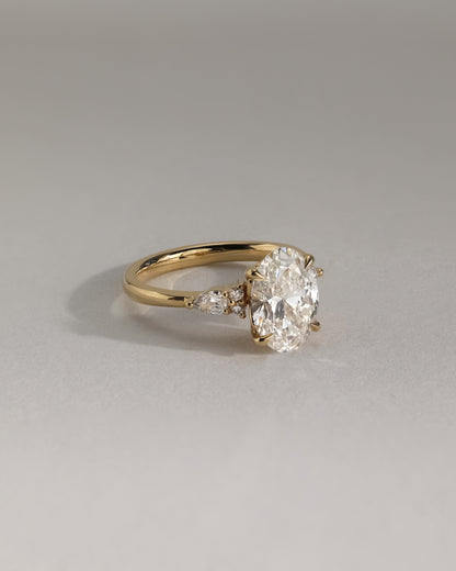 2 CT Oval Cut Cluster Lab Grown Diamond Engagement Ring