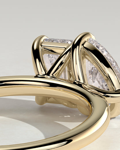 3.3 CT Emerald & Pear Cut Toi Et Moi Lab Grown Diamond Engagement Ring