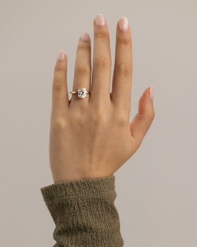 2.0 CT Elongated Cushion Cut Hidden Halo Styled Lab Grown Diamond Engagement Ring