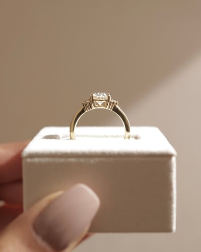 2 CT Oval Cut Cluster Lab Grown Diamond Engagement Ring For Women