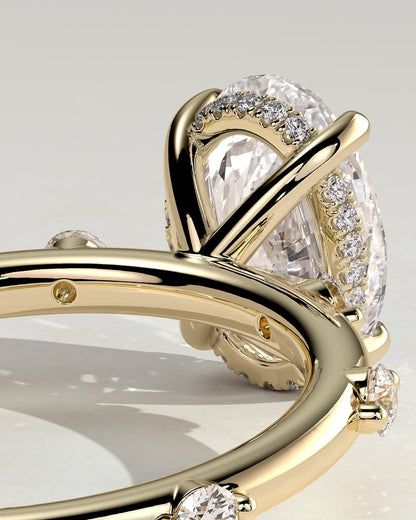 2 CT Oval Dainty Styled Lab Grown Diamond Engagement Ring For Women