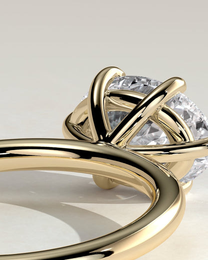 2.0 CT Oval East West 6 Prongs Styled Lab Grown Engagement Ring