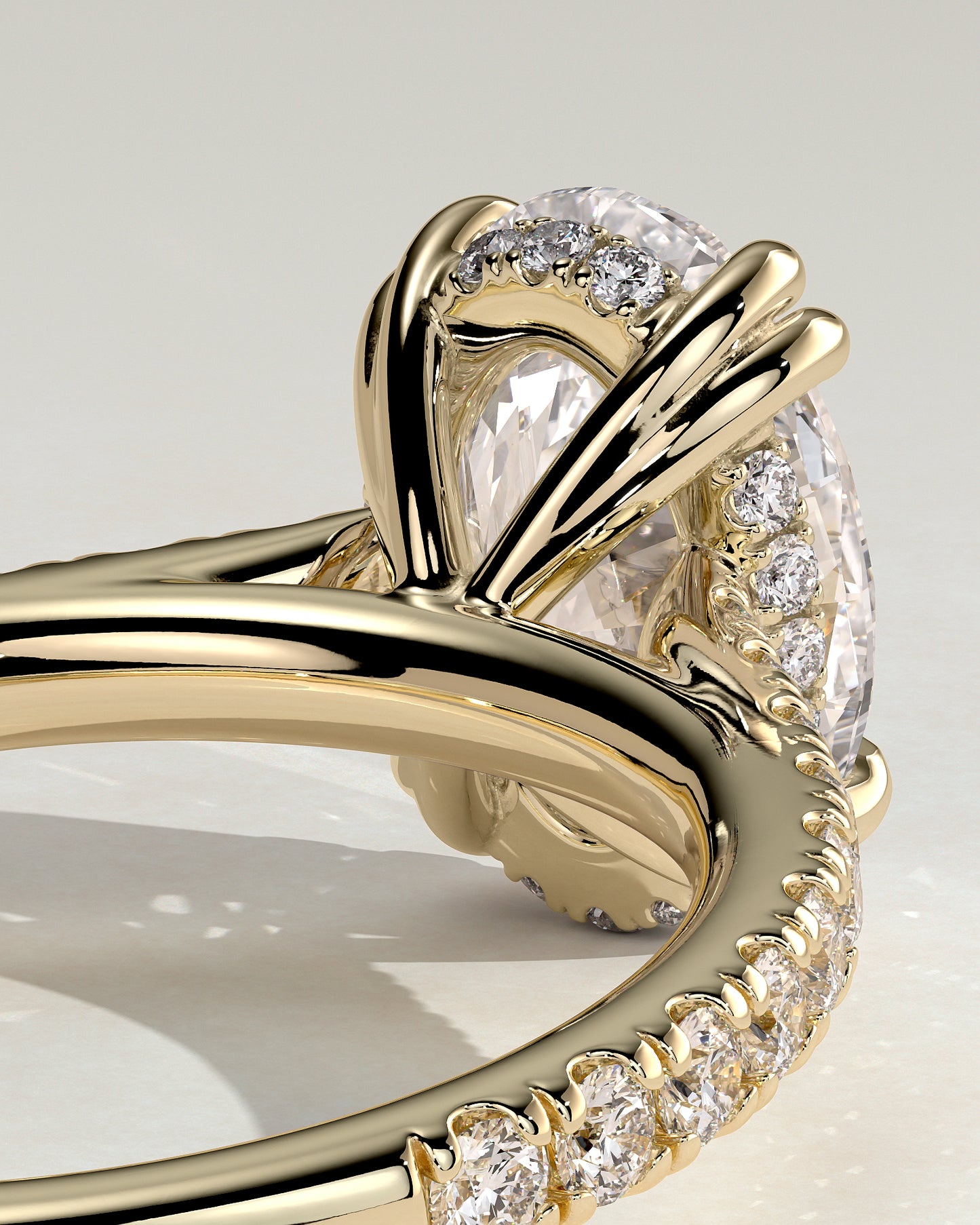 2 CT Oval Cut Pave Styled Lab Grown Diamond Engagement Ring