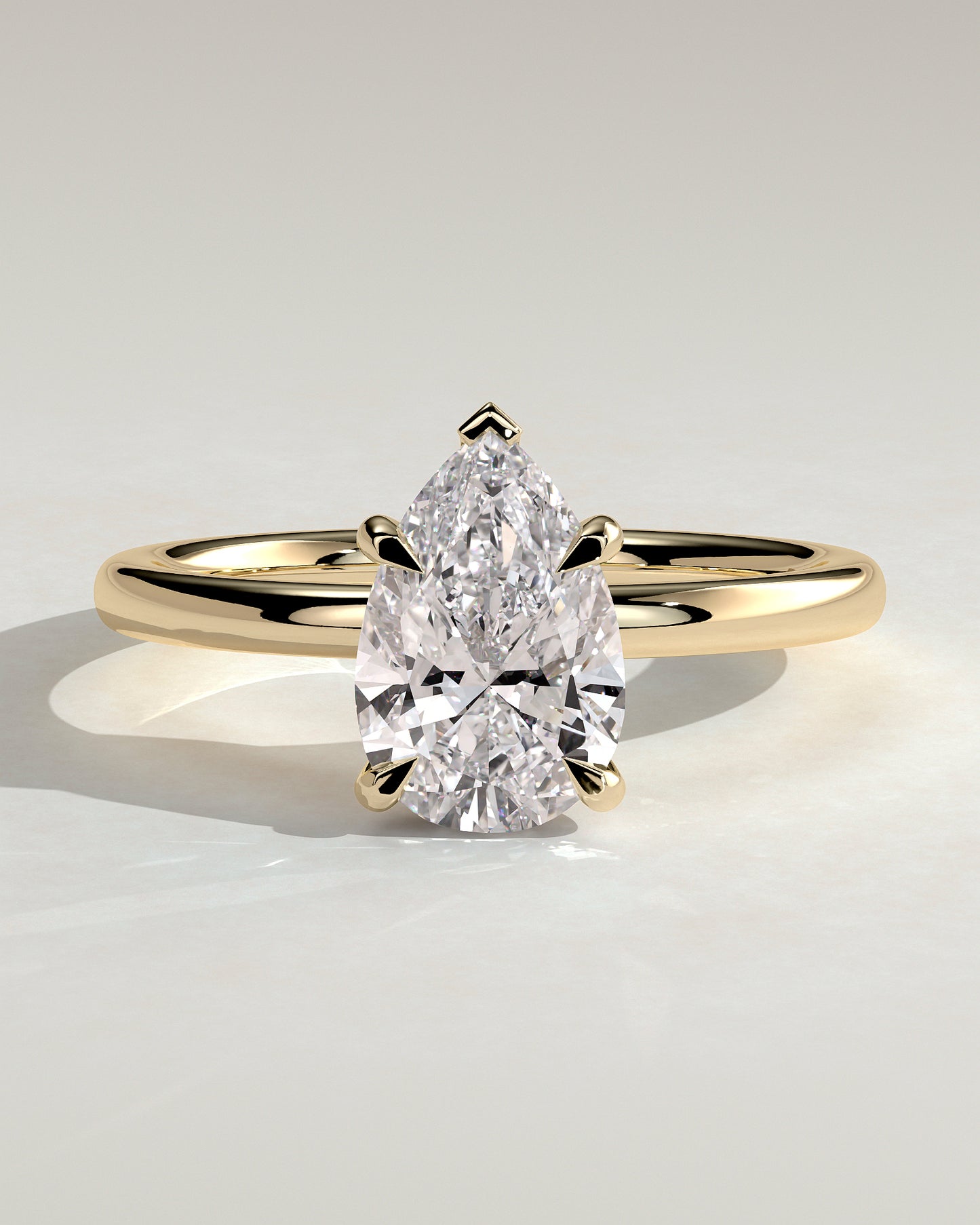 2 CT Pear Cut Hidden Halo Lab Grown Diamond Engagement Ring