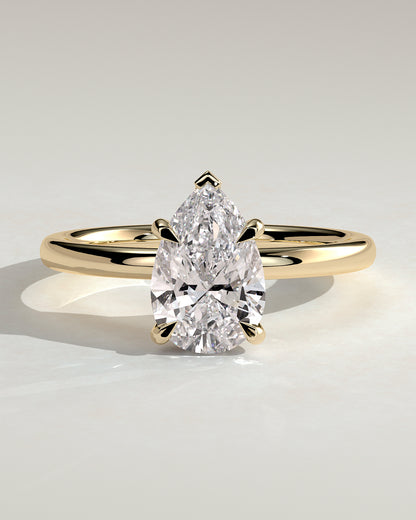 2 CT Pear Cut Hidden Halo Lab Grown Diamond Engagement Ring