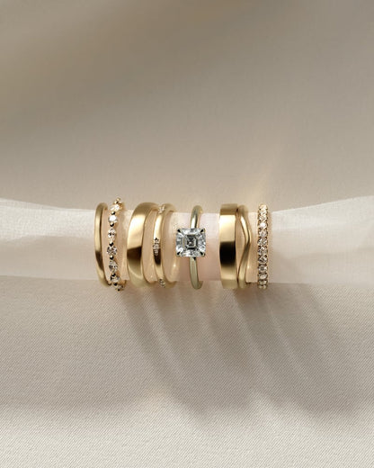 2 CT Asscher Cut Solitaire Style Lab Grown Diamond Engagement Ring