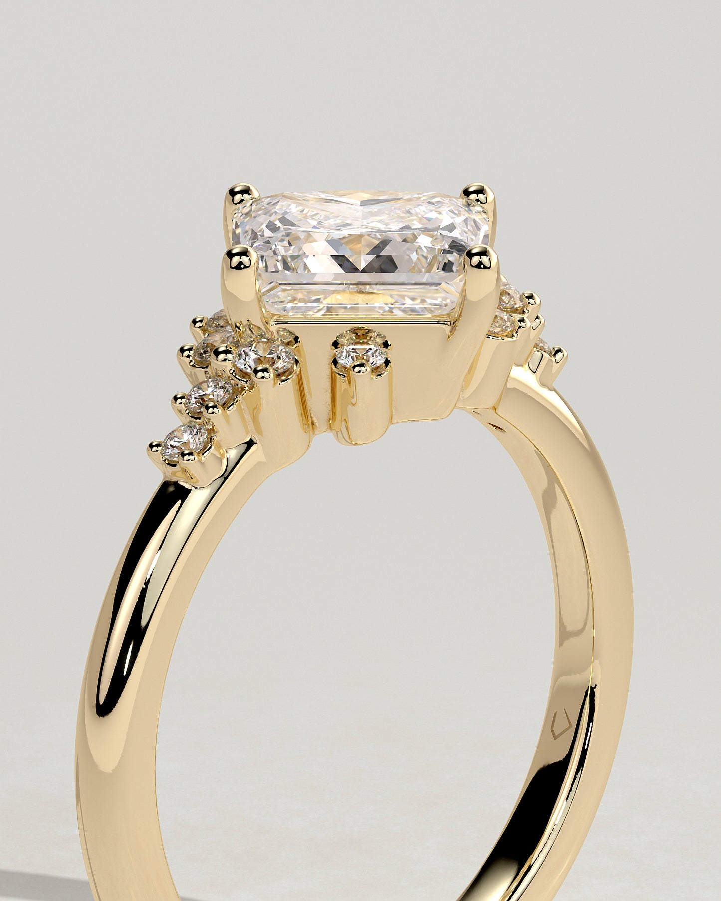 Princess Cut Custer Lab Grown Diamond Engagement Ring