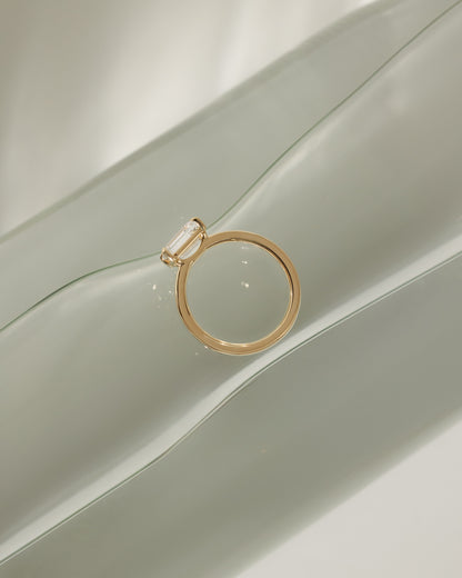 2.0 CT Emerald Cut Solitaire & East-West Lab Grown Diamond Engagement Ring