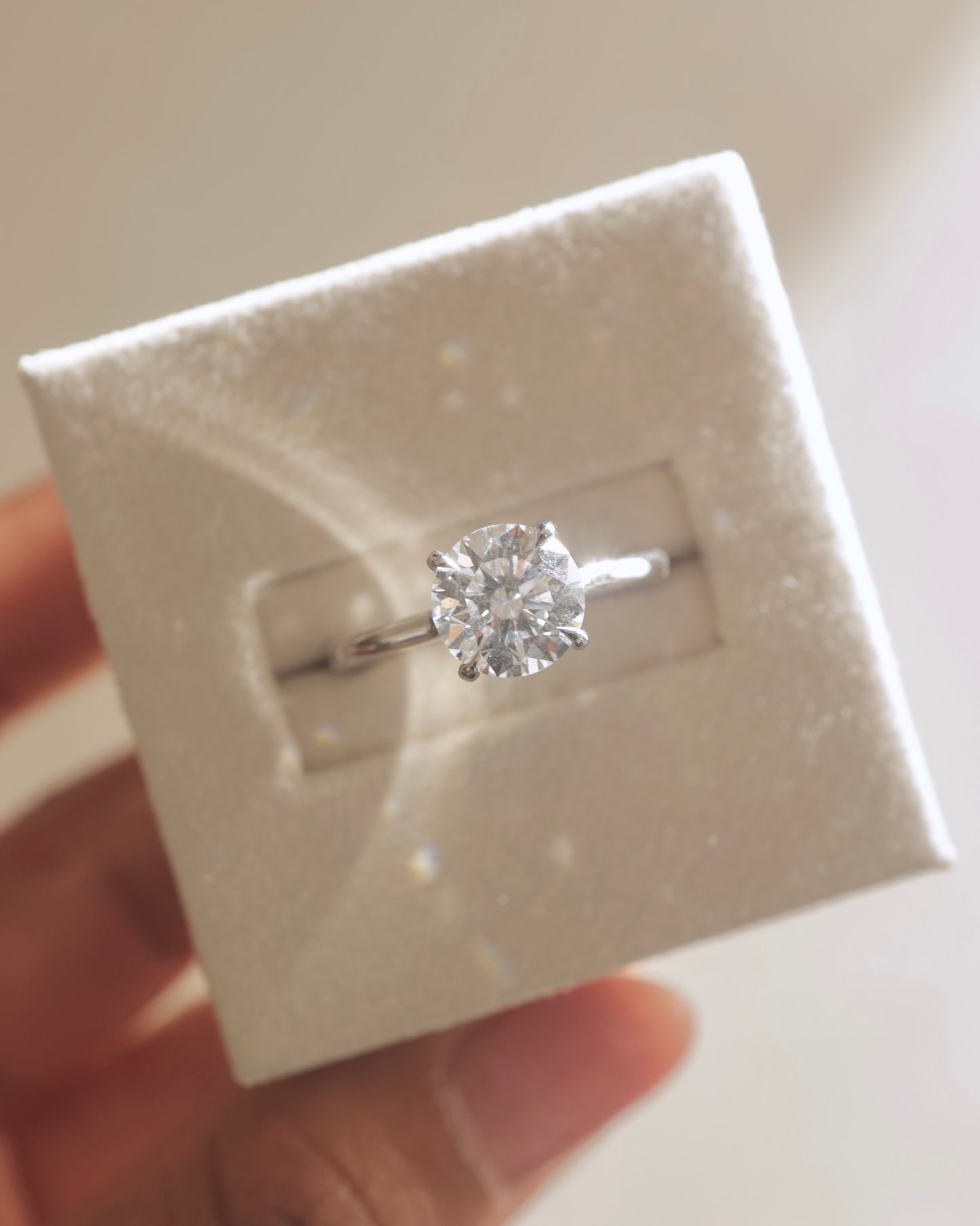 2 CT Round Cut Hidden Halo Styled Lab Grown Diamond Engagement Ring For Her