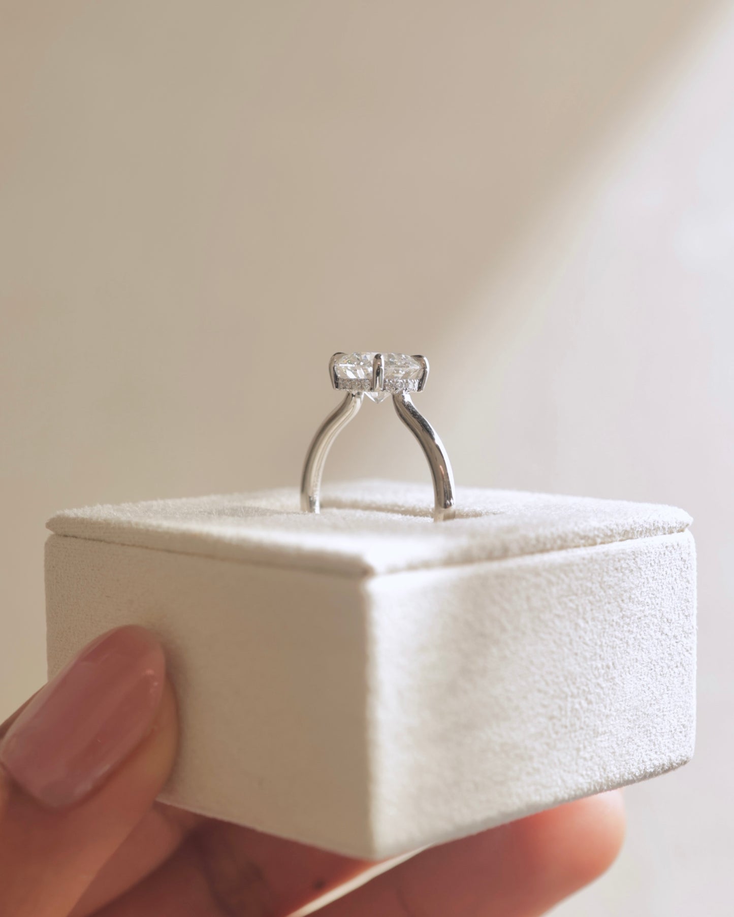 2 CT Round Cut Hidden Halo Styled Lab Grown Diamond Engagement Ring For Her