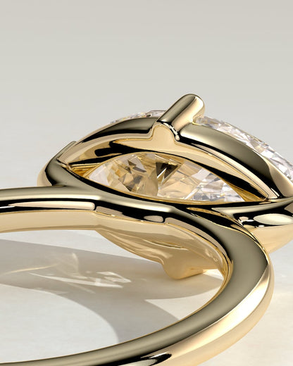 2 CT Marquise Cut East-West Solitaire Style Lab Grown Diamond Engagement Ring