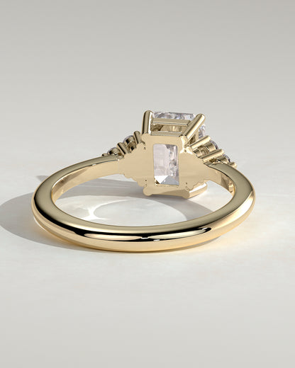 2.0 CT Emerald Cluster Style Lab Grown Engagement Ring