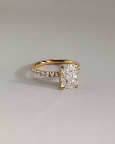 2 CT Radiant Cut Pave & Hidden Halo Styled Lab Grown Diamond Engagement Ring