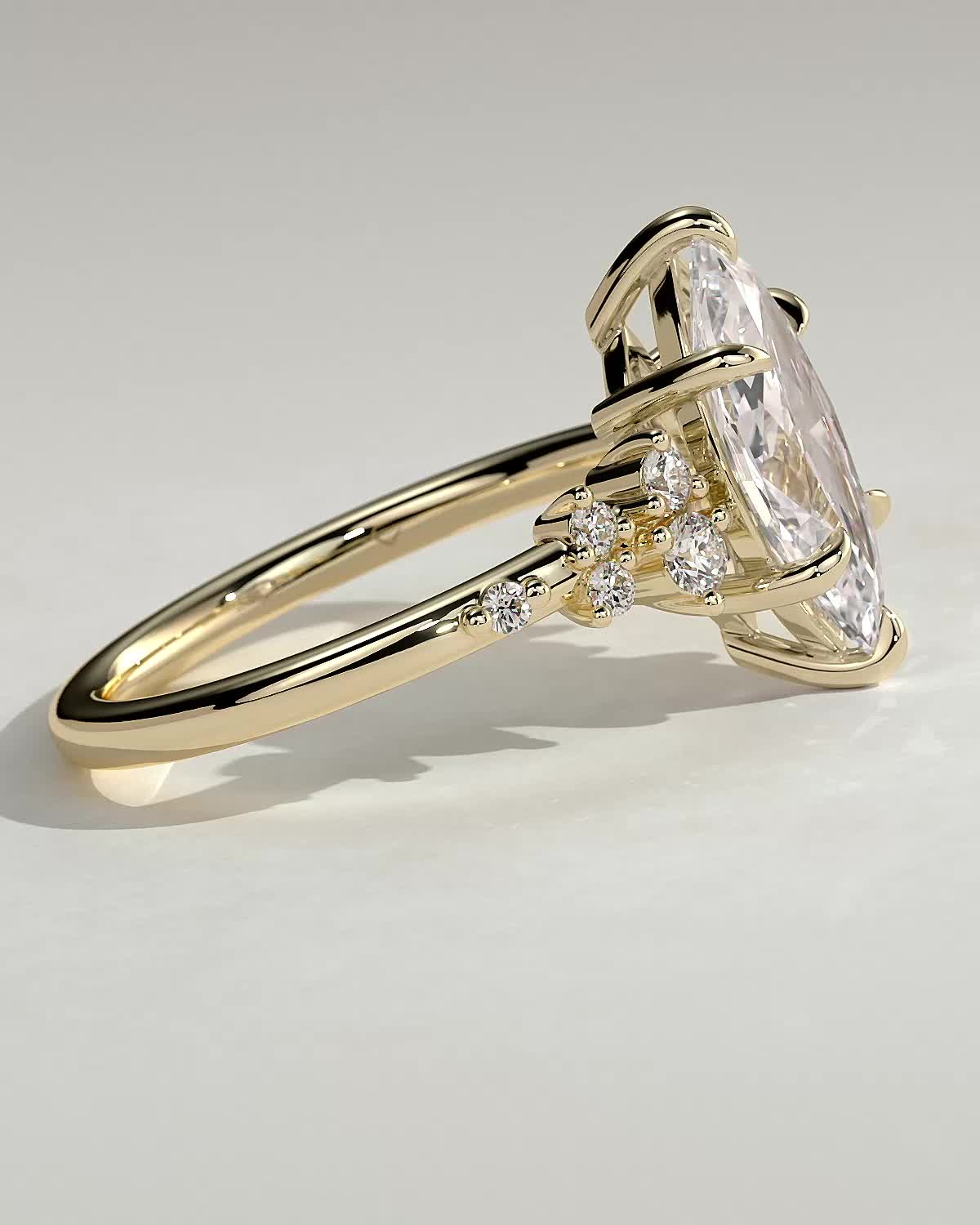 2 CT Marquise Cut Cluster Styled Lab Grown Diamond Engagement Ring