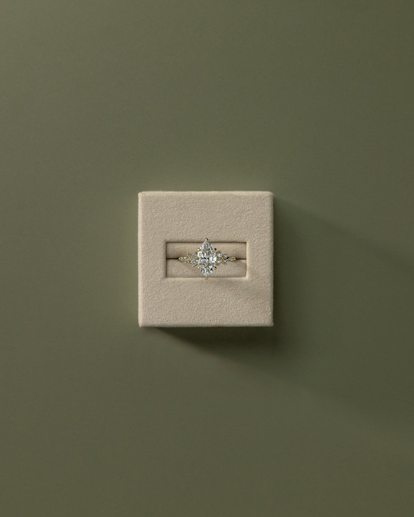 2 CT Marquise Cut Cluster Styled Lab Grown Diamond Engagement Ring