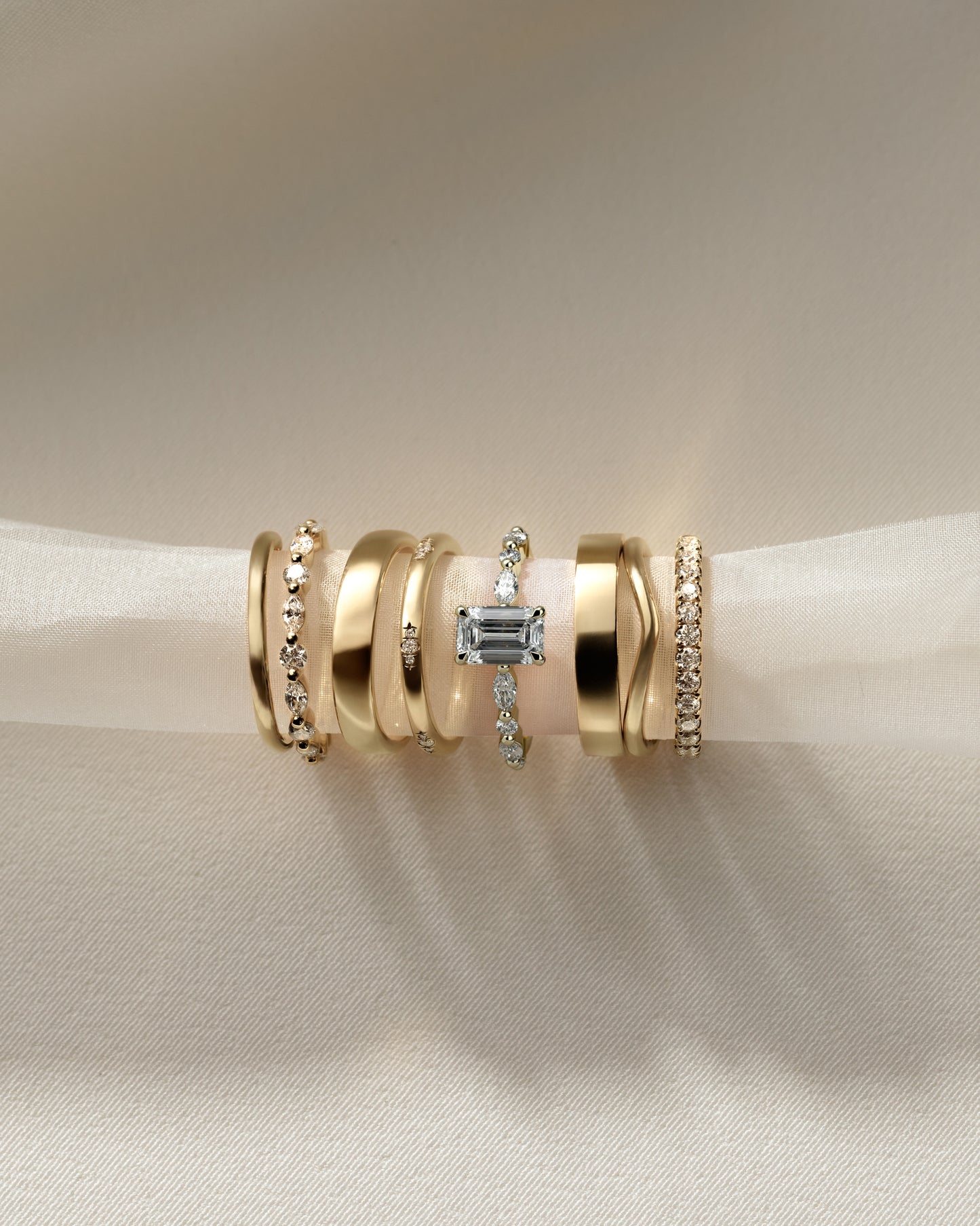 2 CT Emerald Cut Pave Styled Lab Grown Diamond Engagement Ring For Women