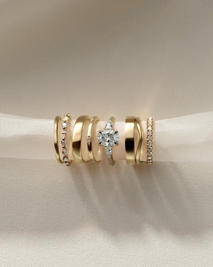 2 CT Elongated Cushion Shaped Three Stone Lab Grown Diamond Engagement Ring