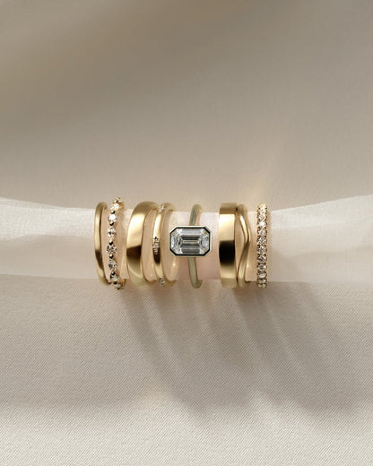 2.0 CT Emerald Cathedral & Bezel Styled Lab Grown Engagement Ring