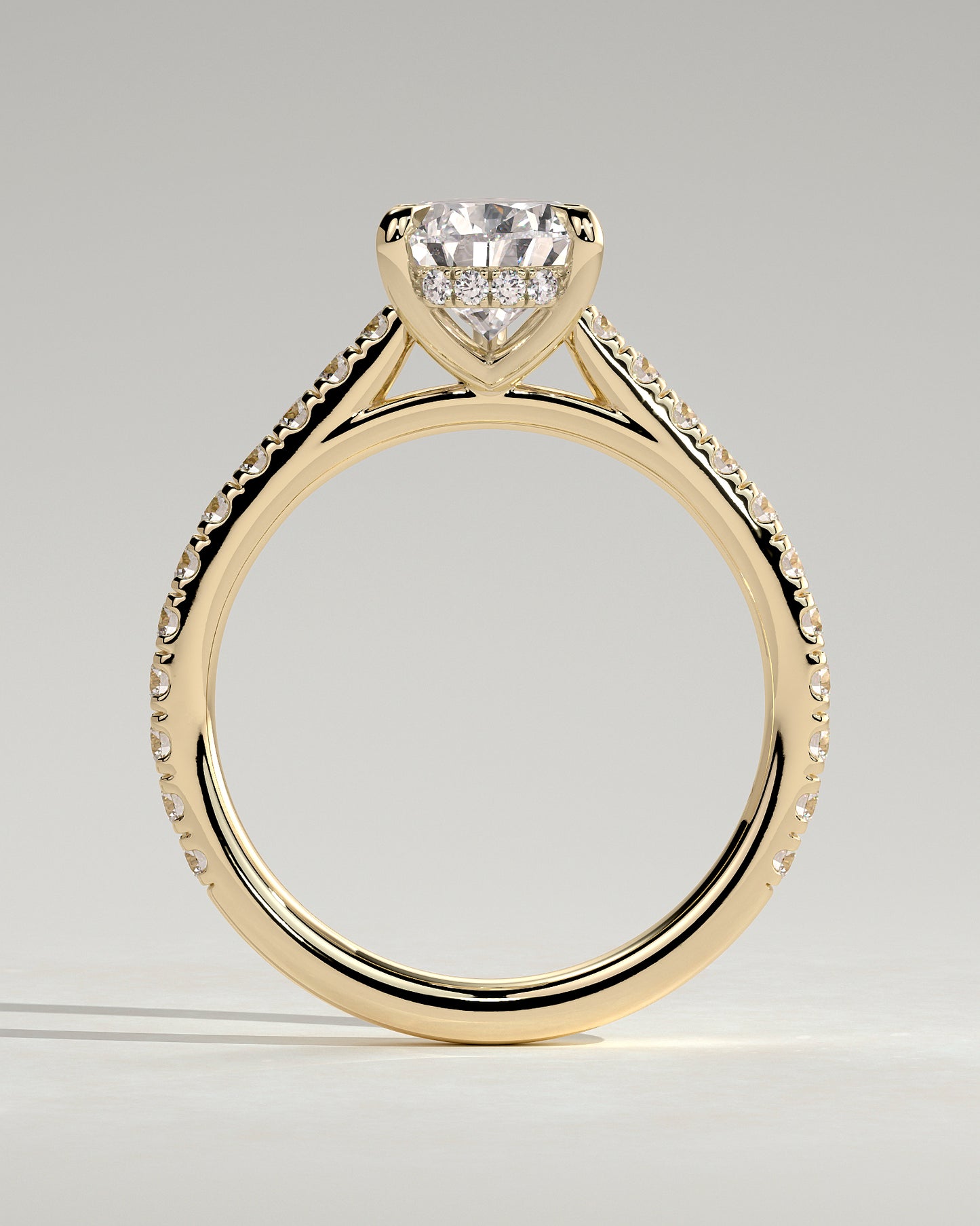 2 CT Pear Cut Pave Style Lab Grown Diamond Engagement Ring