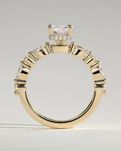 2 CT Radiant Cut Hidden Halo & Pave Lab Grown Diamond Engagement Ring