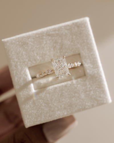 2 CT Radiant Cut Hidden Halo & Pave Lab Grown Diamond Engagement Ring