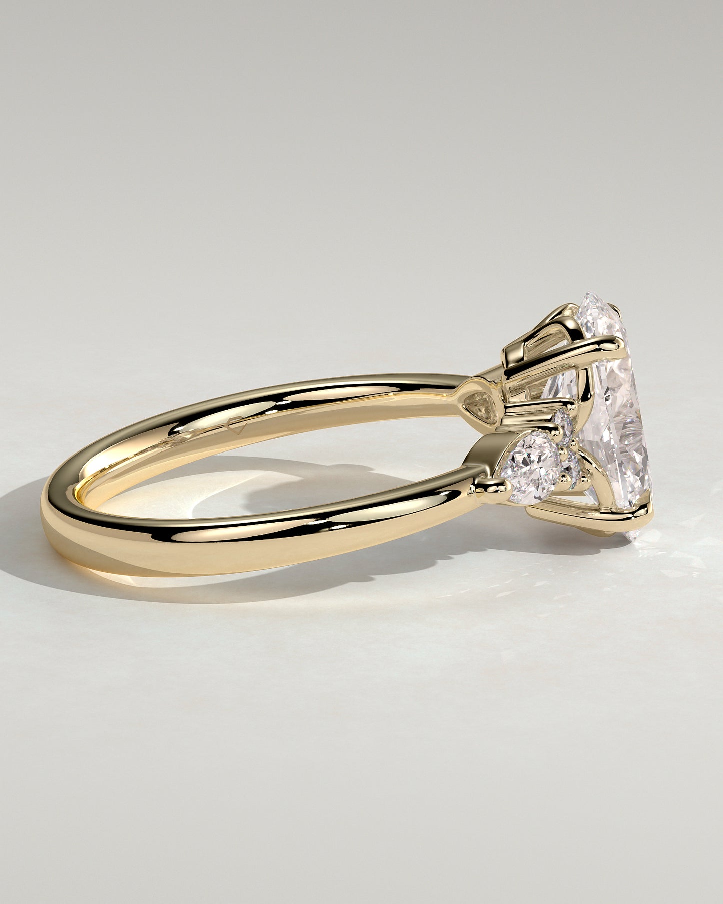 2 CT Oval Cut Cluster Lab Grown Diamond Engagement Ring