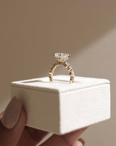 2 CT Radiant Cut Hidden Halo & Pave Lab Grown Diamond Engagement Ring