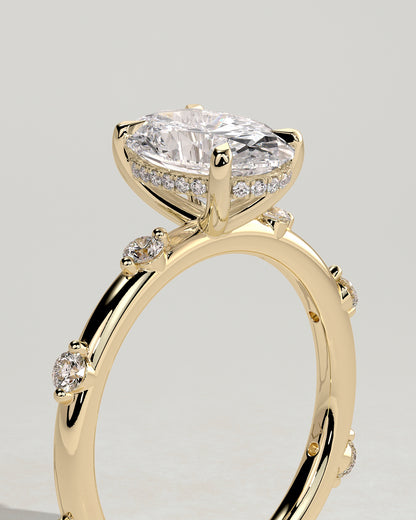 2 CT Oval Dainty Styled Lab Grown Diamond Engagement Ring For Women