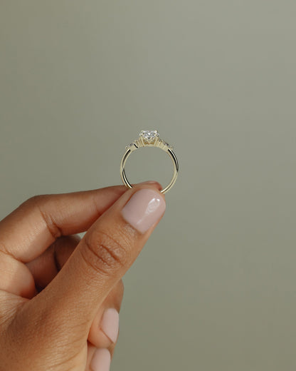 2 CT Oval Cut Cluster Lab Grown Diamond Engagement Ring