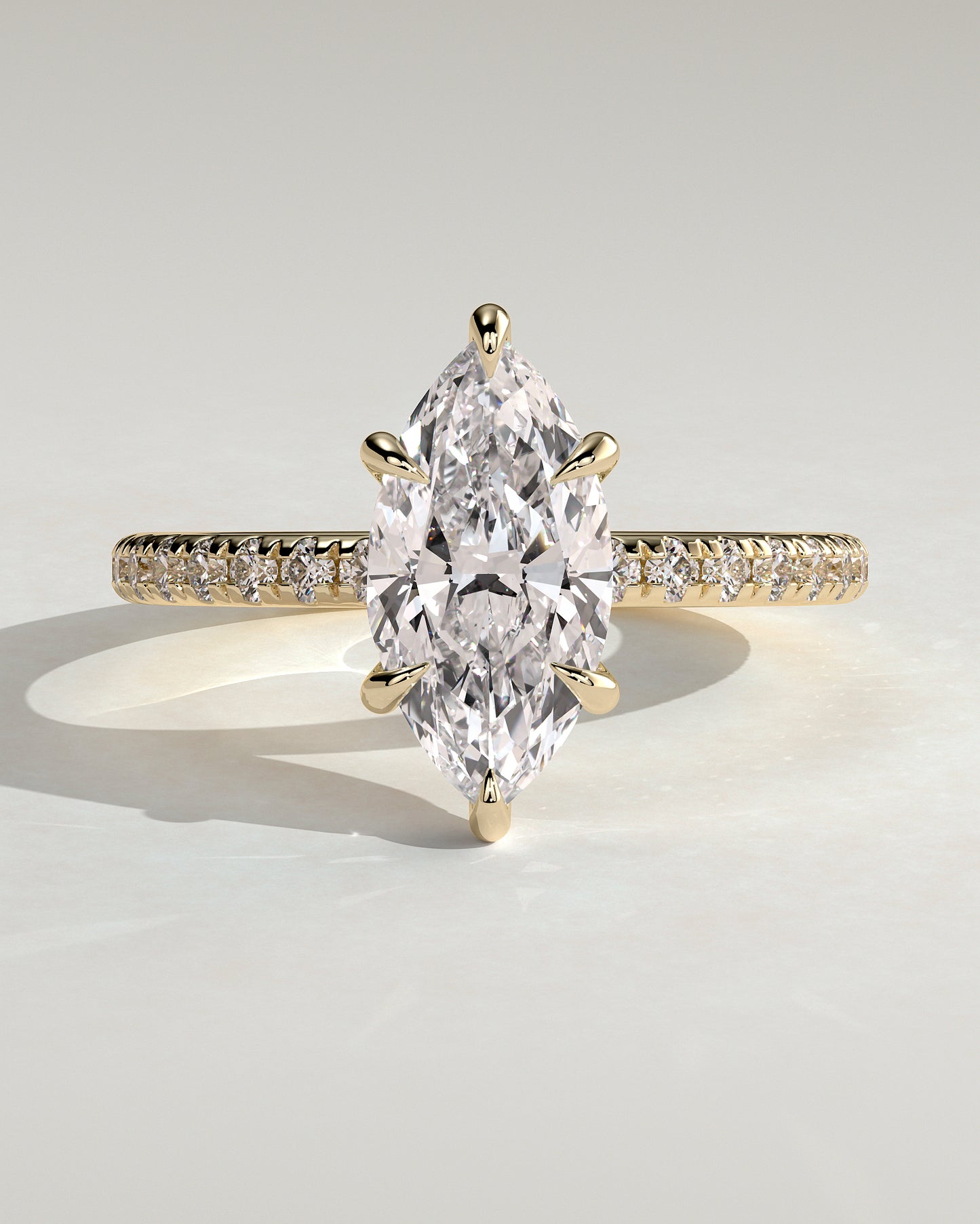 2.0 CT Marquise Cut Hidden Halo & Pave Lab Grown Diamond Engagement Ring